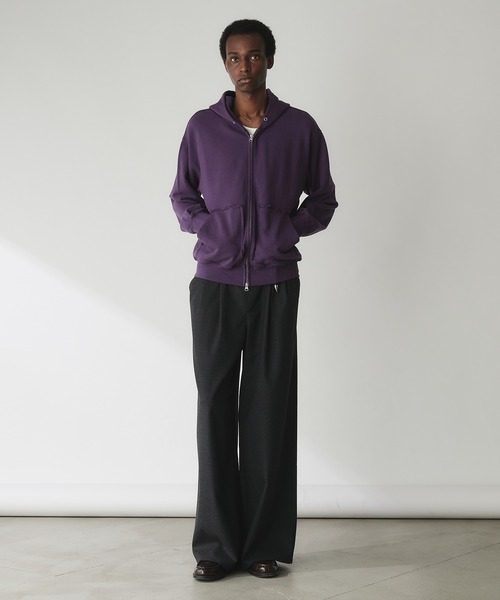 Adoon plain（アドーンプレーン）の「Double-Zip Colorway Hoodie / ダブルジップ裏毛カラーフーディー（パーカー・メンズ・パープル/ボルドー/ブラウン/グリーン・LARGE/MEDIUM）」の16枚目の写真