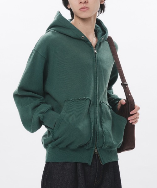 Adoon plain(アドーンプレーン)の「Double-Zip Colorway Hoodie / ダブルジップ裏毛カラーフーディー(パーカー・メンズ・パープル/ボルドー/ブラウン/グリーン・LARGE/MEDIUM)」の20枚目の写真