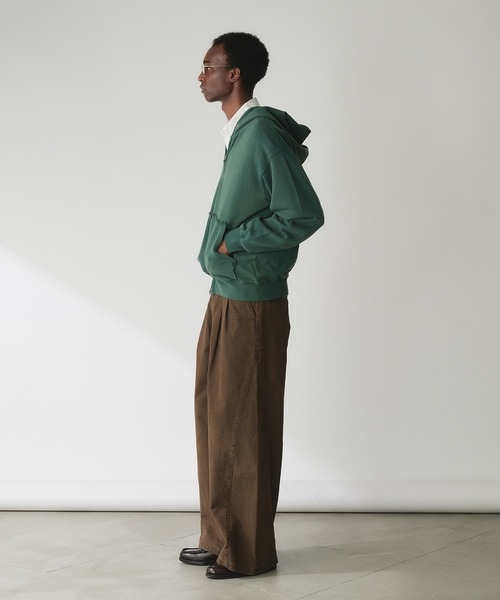 Adoon plain（アドーンプレーン）の「Double-Zip Colorway Hoodie / ダブルジップ裏毛カラーフーディー（パーカー・メンズ・パープル/ボルドー/ブラウン/グリーン・LARGE/MEDIUM）」の8枚目の写真