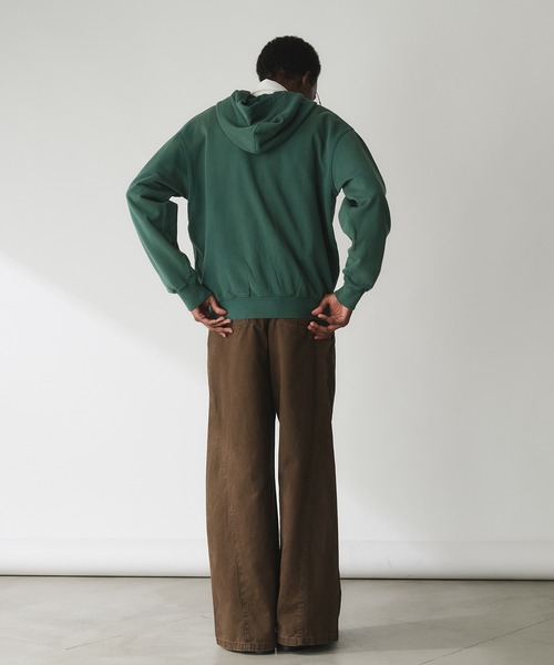 Adoon plain（アドーンプレーン）の「Double-Zip Colorway Hoodie / ダブルジップ裏毛カラーフーディー（パーカー・メンズ・パープル/ボルドー/ブラウン/グリーン・LARGE/MEDIUM）」の10枚目の写真