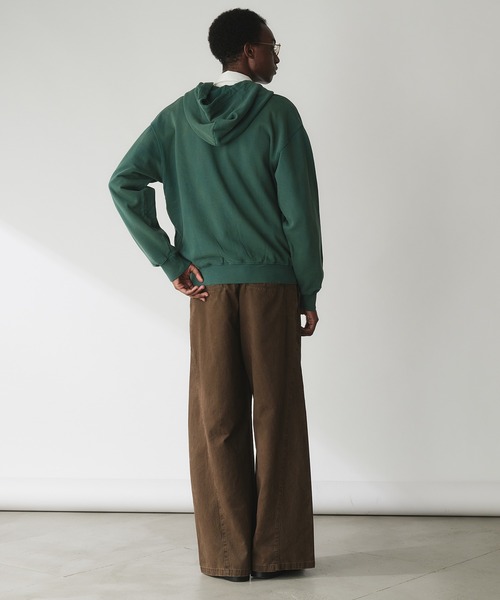 Adoon plain（アドーンプレーン）の「Double-Zip Colorway Hoodie / ダブルジップ裏毛カラーフーディー（パーカー・メンズ・パープル/ボルドー/ブラウン/グリーン・LARGE/MEDIUM）」の11枚目の写真