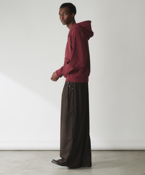 Adoon plain（アドーンプレーン）の「Double-Zip Colorway Hoodie / ダブルジップ裏毛カラーフーディー（パーカー・メンズ・パープル/ボルドー/ブラウン/グリーン・LARGE/MEDIUM）」の21枚目の写真