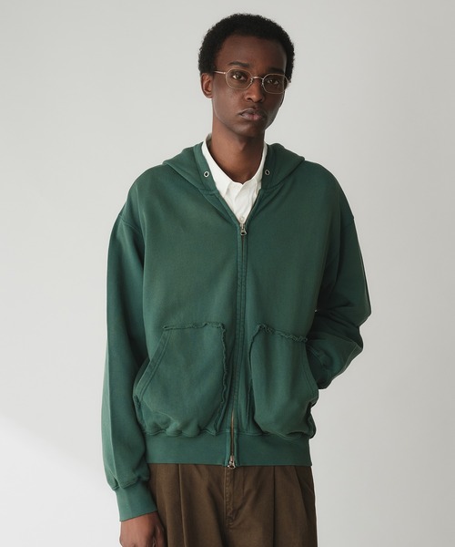 Adoon plain(アドーンプレーン)の「Double-Zip Colorway Hoodie / ダブルジップ裏毛カラーフーディー(パーカー・メンズ・パープル/ボルドー/ブラウン/グリーン・LARGE/MEDIUM)」の9枚目の写真