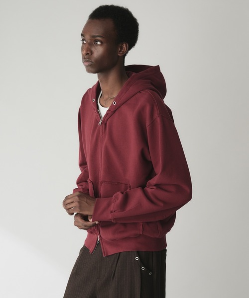 Adoon plain(アドーンプレーン)の「Double-Zip Colorway Hoodie / ダブルジップ裏毛カラーフーディー(パーカー・メンズ・パープル/ボルドー/ブラウン/グリーン・LARGE/MEDIUM)」の10枚目の写真