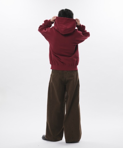 Adoon plain(アドーンプレーン)の「Double-Zip Colorway Hoodie / ダブルジップ裏毛カラーフーディー(パーカー・メンズ・パープル/ボルドー/ブラウン/グリーン・LARGE/MEDIUM)」の18枚目の写真