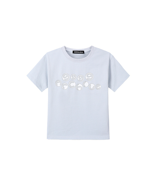 9999ARCHIVE(9999アーカイブ)の「Bubble Logo T(Tシャツ/カットソー・レディース・スカイブルー・1/2)」の1枚目の写真
