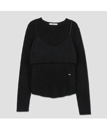 (T-7154)VELVET TEENI LAYERED BUSTIER KNIT S