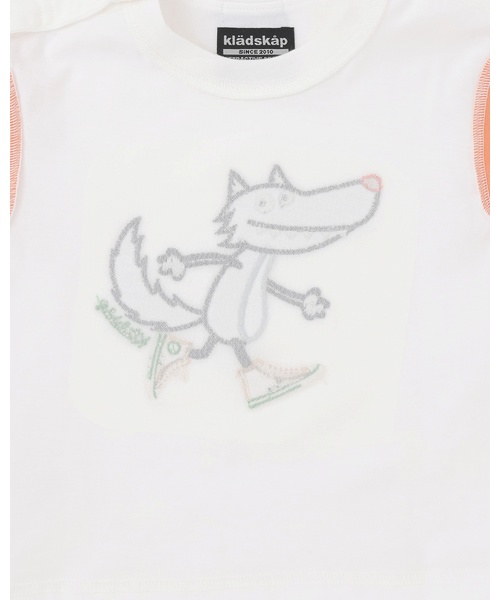 kladskap(クレードスコープ)の「スニーカーオオカミ長袖Tシャツ(Tシャツ/カットソー・キッズ・オフホワイト/サックスブルー・120cm/110cm/100cm/90cm/80cm/130cm)」の8枚目の写真