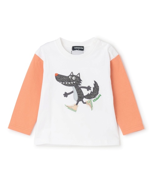 kladskap(クレードスコープ)の「スニーカーオオカミ長袖Tシャツ(Tシャツ/カットソー・キッズ・オフホワイト/サックスブルー・120cm/110cm/100cm/90cm/80cm/130cm)」の13枚目の写真