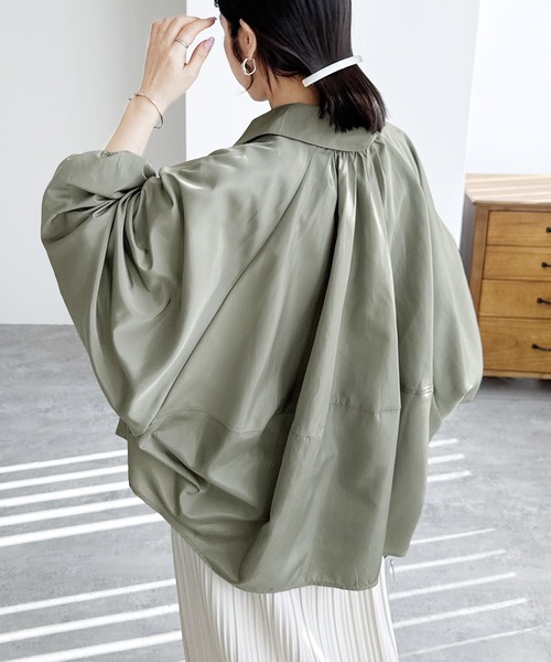 reca（レカ）の「パフスリーブドルマンジャケット（その他アウター・レディース・アイボリー/ブラック/カーキ・M）」の8枚目の写真