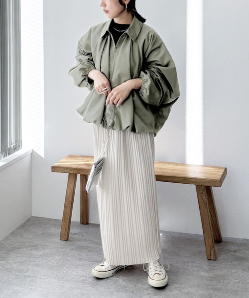 reca（レカ）の「パフスリーブドルマンジャケット（その他アウター・レディース・アイボリー/ブラック/カーキ・M）」の9枚目の写真