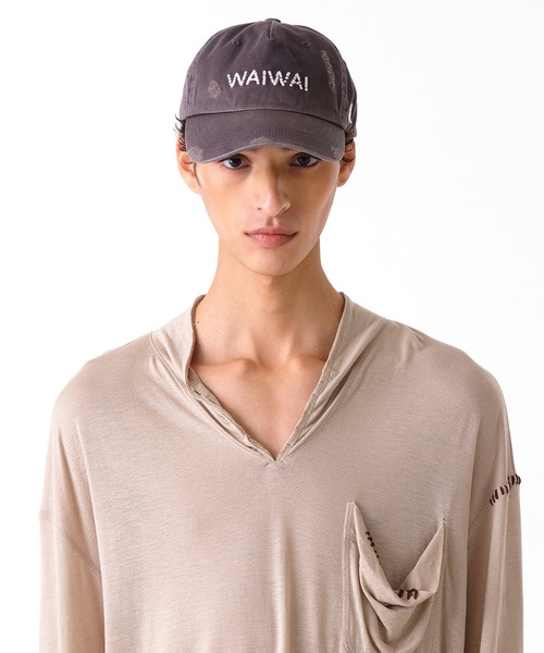 OPEN Yy(オープンワイワイ)の「【OPEN YY】WAIWAI TRUCKER CAP(キャップ・レディース・パープル/カーキ/ブラック・FREE)」の4枚目の写真