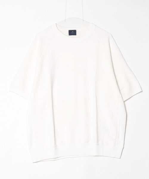 REMI RELIEF NAVY LABEL（レミレリーフネイビーレーベル）の「REMI RELIEF NAVY LABEL / レミレリーフ ネイビーレーベル：綿アクリルSSクルー：RN28369153AK[STD]（Tシャツ/カットソー・メンズ・ヘザーグレー/ネイビー/オフホワイト・M/L/S）」の2枚目の写真