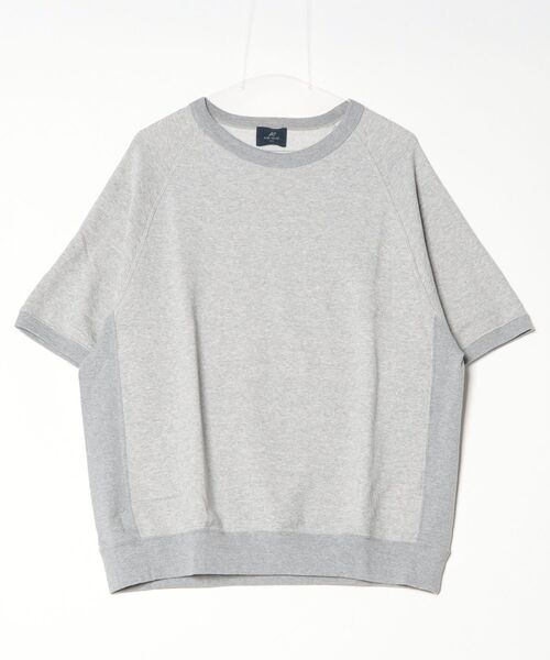 REMI RELIEF NAVY LABEL（レミレリーフネイビーレーベル）の「REMI RELIEF NAVY LABEL / レミレリーフ ネイビーレーベル：綿アクリルSSクルー：RN28369153AK[STD]（Tシャツ/カットソー・メンズ・ヘザーグレー/ネイビー/オフホワイト・M/L/S）」の3枚目の写真