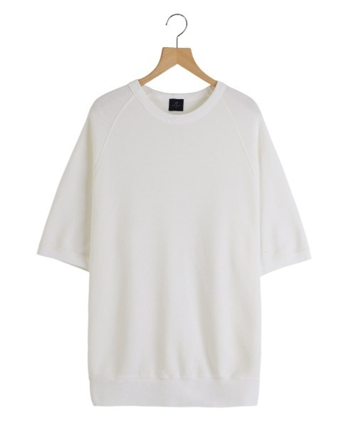REMI RELIEF NAVY LABEL（レミレリーフネイビーレーベル）の「REMI RELIEF NAVY LABEL / レミレリーフ ネイビーレーベル：綿アクリルSSクルー：RN28369153AK[STD]（Tシャツ/カットソー・メンズ・ヘザーグレー/ネイビー/オフホワイト・M/L/S）」の2枚目の写真