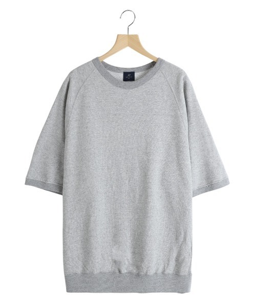 REMI RELIEF NAVY LABEL（レミレリーフネイビーレーベル）の「REMI RELIEF NAVY LABEL / レミレリーフ ネイビーレーベル：綿アクリルSSクルー：RN28369153AK[STD]（Tシャツ/カットソー・メンズ・ヘザーグレー/ネイビー/オフホワイト・M/L/S）」の3枚目の写真