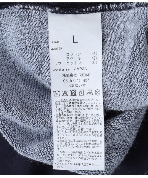 REMI RELIEF NAVY LABEL（レミレリーフネイビーレーベル）の「REMI RELIEF NAVY LABEL / レミレリーフ ネイビーレーベル：綿アクリルSSクルー：RN28369153AK[STD]（Tシャツ/カットソー・メンズ・ヘザーグレー/ネイビー/オフホワイト・M/L/S）」の8枚目の写真