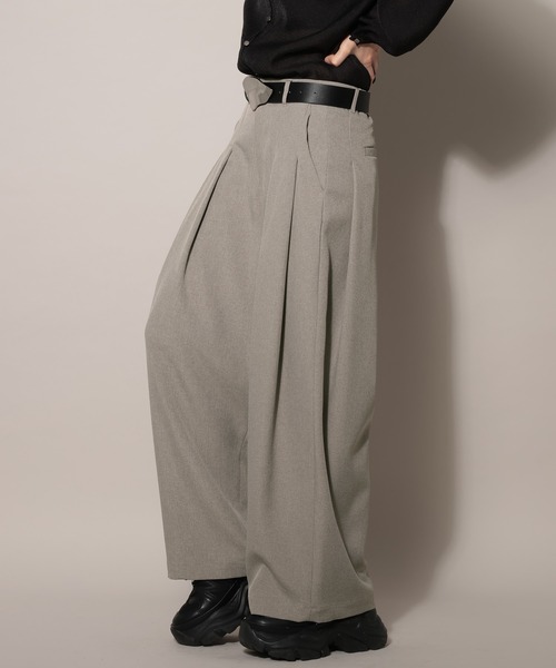 PAGEBOY（ページボーイ）の「バスケット2タックワイドパンツ（スラックス・レディース・ベージュ/グレー/ブラック・SMALL/MEDIUM）」の3枚目の写真