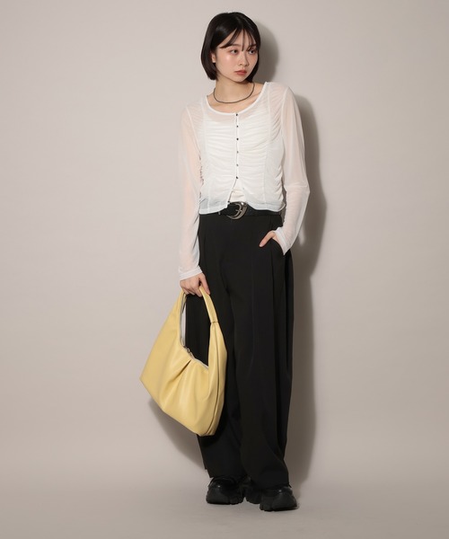 PAGEBOY（ページボーイ）の「バスケット2タックワイドパンツ（スラックス・レディース・ベージュ/グレー/ブラック・SMALL/MEDIUM）」の22枚目の写真