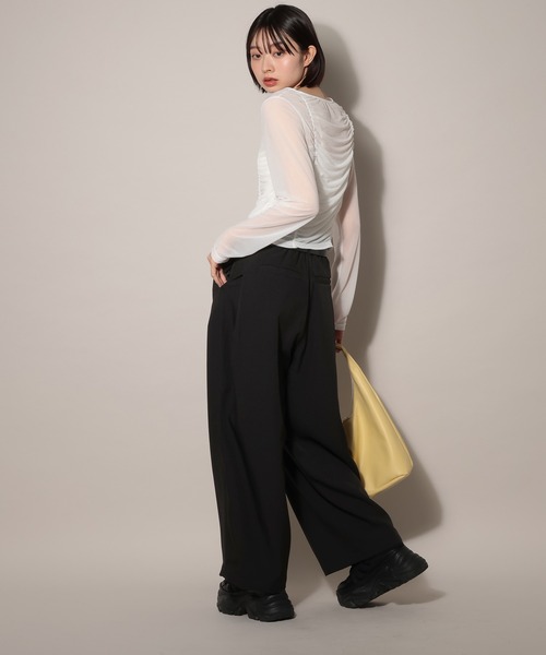 PAGEBOY（ページボーイ）の「バスケット2タックワイドパンツ（スラックス・レディース・ベージュ/グレー/ブラック・SMALL/MEDIUM）」の20枚目の写真