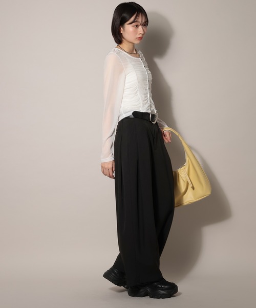 PAGEBOY（ページボーイ）の「バスケット2タックワイドパンツ（スラックス・レディース・ベージュ/グレー/ブラック・SMALL/MEDIUM）」の21枚目の写真