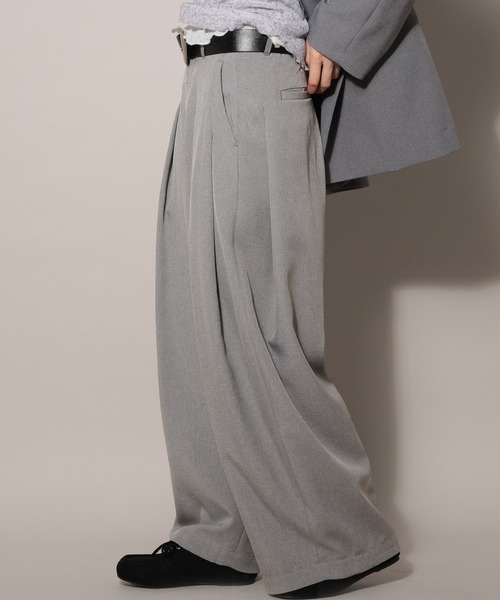 PAGEBOY（ページボーイ）の「バスケット2タックワイドパンツ（スラックス・レディース・ベージュ/グレー/ブラック・SMALL/MEDIUM）」の16枚目の写真