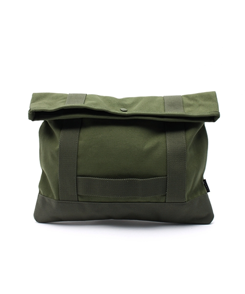 GLOBAL WORK(グローバルワーク)の「ナイロンコットンコンビクラッチバッグ/711077(クラッチバッグ・メンズ・カーキ/ライトブルー/ブラック・FREE)」の1枚目の写真