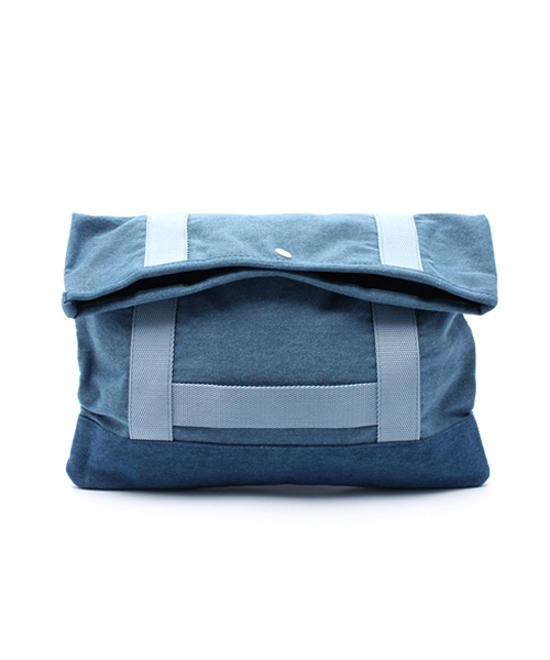 GLOBAL WORK(グローバルワーク)の「ナイロンコットンコンビクラッチバッグ/711077(クラッチバッグ・メンズ・カーキ/ライトブルー/ブラック・FREE)」の3枚目の写真