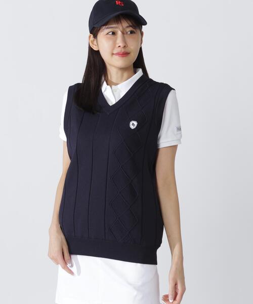 アラン柄リバーシブルベスト（ニット/セーター）｜PEARLY GATES