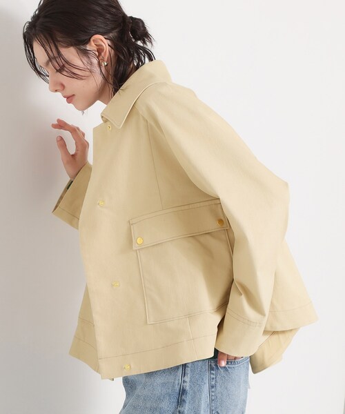 THE SHOP TK （ザ ショップ ティーケー ）の「大人かっこいい 軽やかデニム＆チノブルゾン（ブルゾン・レディース・ライトベージュ/ネイビー・12/13）」の3枚目の写真