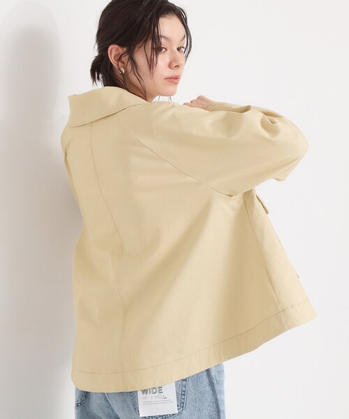 THE SHOP TK （ザ ショップ ティーケー ）の「大人かっこいい 軽やかデニム＆チノブルゾン（ブルゾン・レディース・ライトベージュ/ネイビー・12/13）」の4枚目の写真