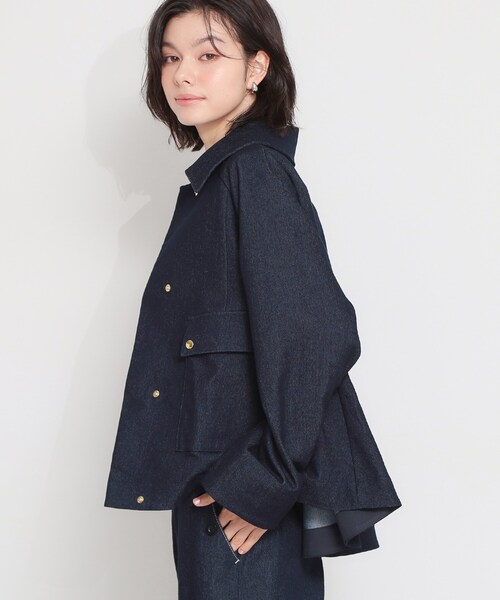 THE SHOP TK （ザ ショップ ティーケー ）の「大人かっこいい 軽やかデニム＆チノブルゾン（ブルゾン・レディース・ライトベージュ/ネイビー・12/13）」の7枚目の写真