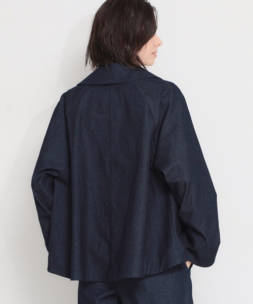 THE SHOP TK （ザ ショップ ティーケー ）の「大人かっこいい 軽やかデニム＆チノブルゾン（ブルゾン・レディース・ライトベージュ/ネイビー・12/13）」の8枚目の写真