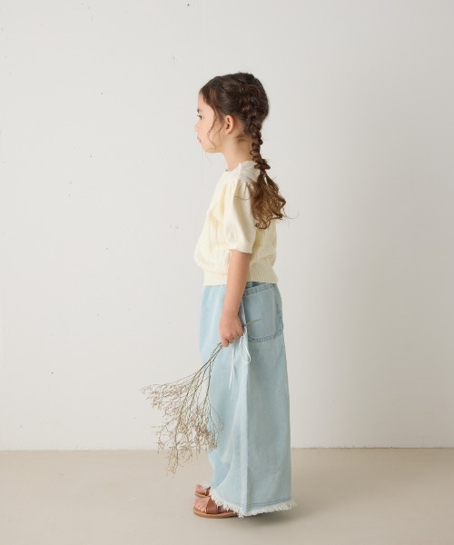 riziere（リジェール）の「フリンジエッジデニムパンツ（デニムパンツ・キッズ・ライトブルー・150/140/130/120/110/100/90）」の6枚目の写真