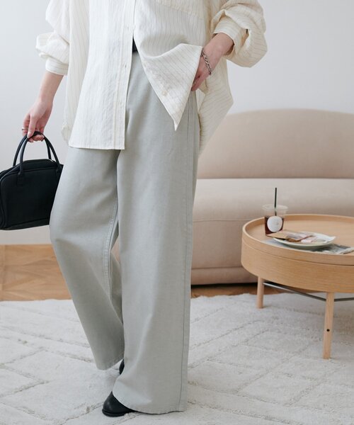 DISCOAT（ディスコート）の「カラーセミフレアパンツ（デニムパンツ・レディース・ライトグレー/ピンク・LARGE/MEDIUM/SMALL）」の8枚目の写真