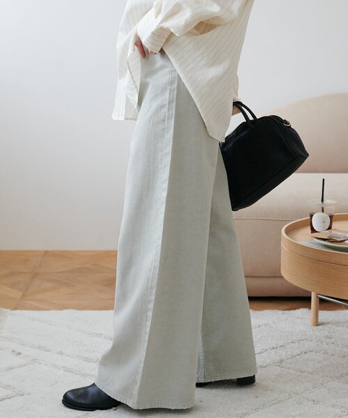 DISCOAT（ディスコート）の「カラーセミフレアパンツ（デニムパンツ・レディース・ライトグレー/ピンク・LARGE/MEDIUM/SMALL）」の12枚目の写真