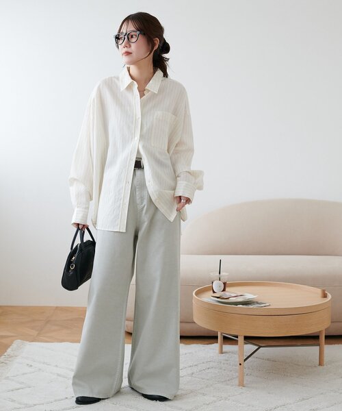 DISCOAT（ディスコート）の「カラーセミフレアパンツ（デニムパンツ・レディース・ライトグレー/ピンク・LARGE/MEDIUM/SMALL）」の14枚目の写真