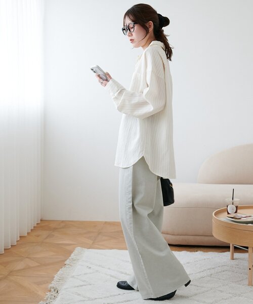 DISCOAT（ディスコート）の「カラーセミフレアパンツ（デニムパンツ・レディース・ライトグレー/ピンク・LARGE/MEDIUM/SMALL）」の15枚目の写真