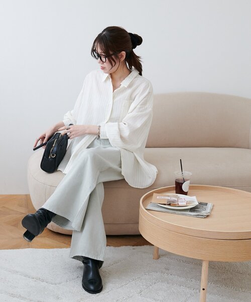 DISCOAT（ディスコート）の「カラーセミフレアパンツ（デニムパンツ・レディース・ライトグレー/ピンク・LARGE/MEDIUM/SMALL）」の16枚目の写真