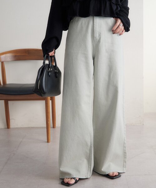 DISCOAT（ディスコート）の「カラーセミフレアパンツ（デニムパンツ・レディース・ライトグレー/ピンク・LARGE/MEDIUM/SMALL）」の18枚目の写真