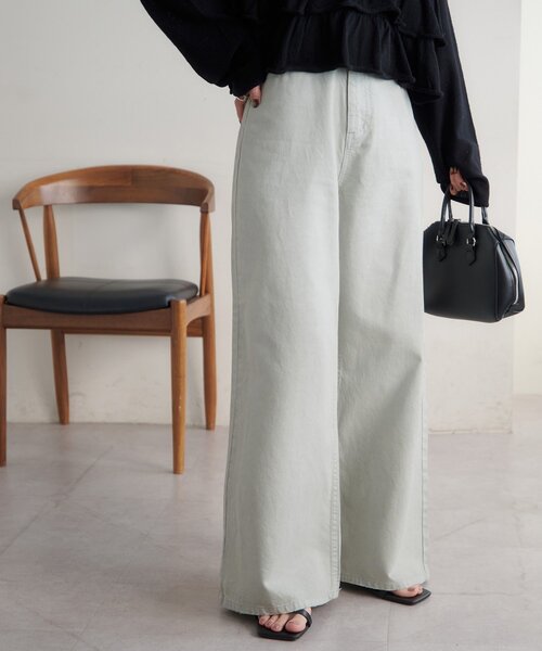 DISCOAT（ディスコート）の「カラーセミフレアパンツ（デニムパンツ・レディース・ライトグレー/ピンク・LARGE/MEDIUM/SMALL）」の19枚目の写真