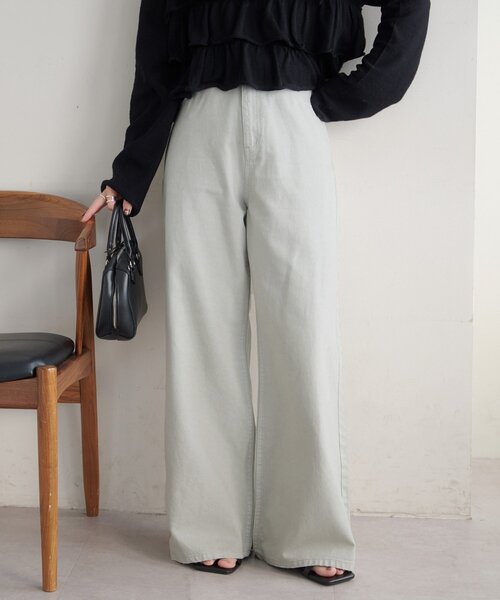 DISCOAT（ディスコート）の「カラーセミフレアパンツ（デニムパンツ・レディース・ライトグレー/ピンク・LARGE/MEDIUM/SMALL）」の21枚目の写真