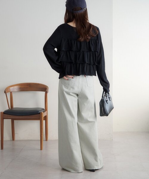 DISCOAT(ディスコート)の「カラーセミフレアパンツ(デニムパンツ・レディース・ライトグレー/ピンク・LARGE/MEDIUM/SMALL)」の15枚目の写真