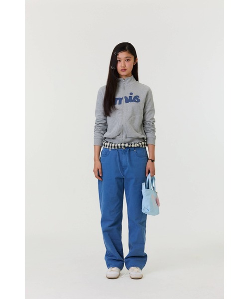 EMIS(イミス)の「(W) LETTERING LOGO SWEAT ZIP-UP(スウェット・レディース・ミックスグレー/ネイビー・MEDIUM/SMALL)」の15枚目の写真