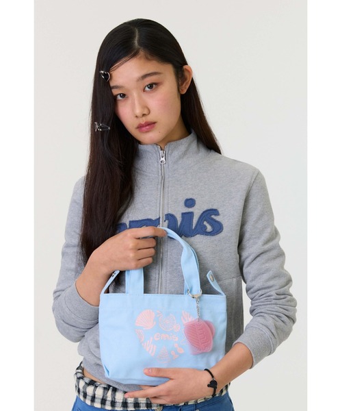 EMIS(イミス)の「(W) LETTERING LOGO SWEAT ZIP-UP(スウェット・レディース・ミックスグレー/ネイビー・MEDIUM/SMALL)」の12枚目の写真