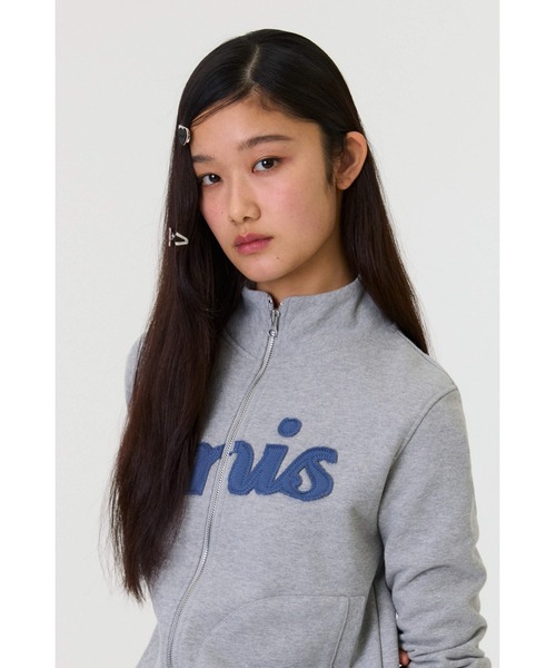 EMIS(イミス)の「(W) LETTERING LOGO SWEAT ZIP-UP(スウェット・レディース・ミックスグレー/ネイビー・MEDIUM/SMALL)」の13枚目の写真