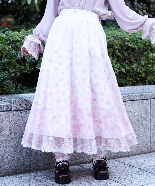 axes femme(アクシーズファム)の「桜レース×桜柄スカート(スカート・レディース・ピンク/キナリ・FREE)」の17枚目の写真