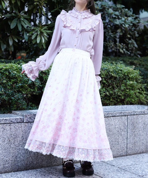 axes femme(アクシーズファム)の「桜レース×桜柄スカート(スカート・レディース・ピンク/キナリ・FREE)」の18枚目の写真