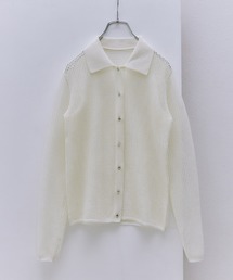 メッシュグリッドポロカーディガン