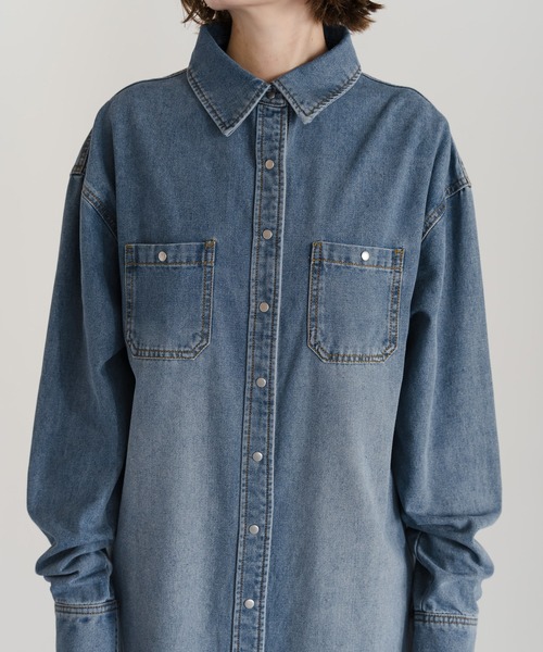 Bonjour Sagan（ボンジュールサガン）の「デニムロングワンピース（ワンピース・レディース・ブルー・FREE）」の11枚目の写真